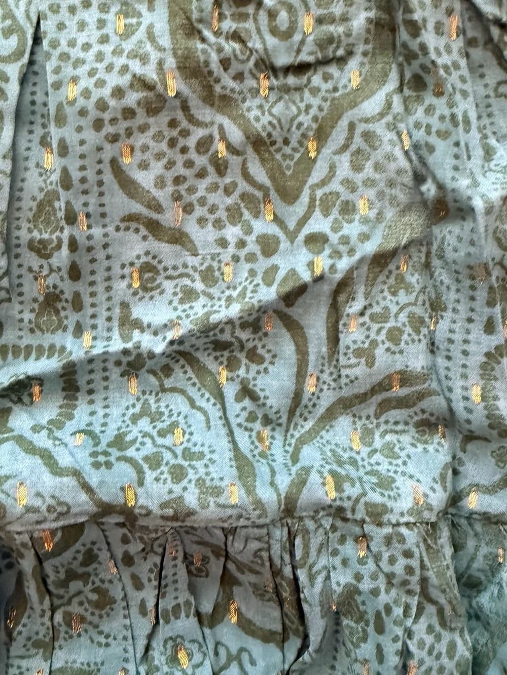 Zara Mini Dress Green Metallic Small - Picture 6 of 7
